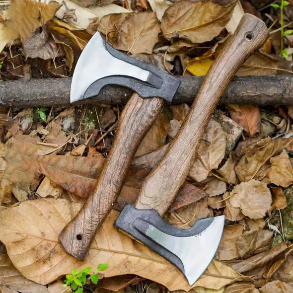 Multifunctional Gardening Axe - Special Steel Forged Wooden Handle Tomahawk Outdoor Camping Sapper Axe, All-Steel Aircraft Axe, Portable Wood-Chopping Axe