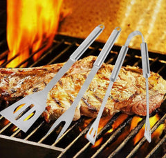 3 PCS Stainless Steel BBQ Grill Utensils Set - Best Buy Damascus