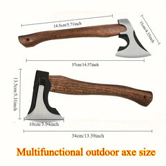 Multifunctional Gardening Axe - Special Steel Forged Wooden Handle Tomahawk Outdoor Camping Sapper Axe, All-Steel Aircraft Axe, Portable Wood-Chopping Axe