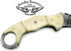 Camel Bone 8.2'' Hunting Knife - Best Buy Damascus