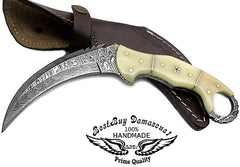 Camel Bone 8.2'' Hunting Knife - Best Buy Damascus