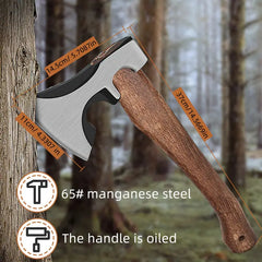 Multifunctional Gardening Axe - Special Steel Forged Wooden Handle Tomahawk Outdoor Camping Sapper Axe, All-Steel Aircraft Axe, Portable Wood-Chopping Axe