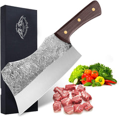 Hand Forged Cleaver Knife Bone Cutting 7 Inch High Carbon Steel Heavy Duty Meat Butcher Knife Full Tang Chef Knife for Kitchen or Restaurant - Best Buy Damascus