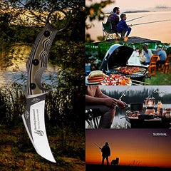 Hunting Fixed Blade Knife 8.2" Tactical Survival Hunting knife 440c Stainless Steel 100% Premium Quality Gifts For Mens - Best Buy Damascus