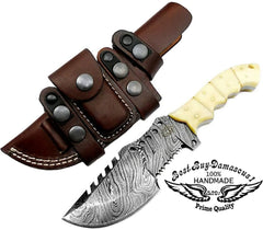 Hunting Knife Camel Bone 9.5" Fixed Blade Tracker Knife Damascus Steel Hunting Knife - Best Buy Damascus