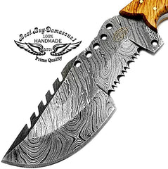Hunting Knife Olive Wood 9.5'' Fixed Blade Tracker Knife Damascus Steel Hunting Knife - Best Buy Damascus