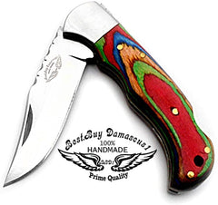knife 6.5" Multi Wood Folding Pocket Knife 420C Stainless Steel Hunting Knife Pocket knife set - Best Buy Damascus