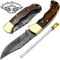 knife 6.5" Rose Wood Folding Pocket Knife Damascus Pocket Knife Hunting Knife Pocket knife set - Best Buy Damascus