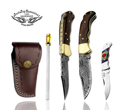 knife 6.5" Rose Wood Folding Pocket Knife Damascus Pocket Knife Hunting Knife Pocket knife set - Best Buy Damascus