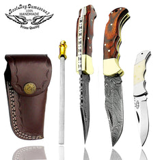 Knife Red Wood 6.5" Damascus Pocket Knife Folding Knife Pocket knife for men Knife Set - Best Buy Damascus