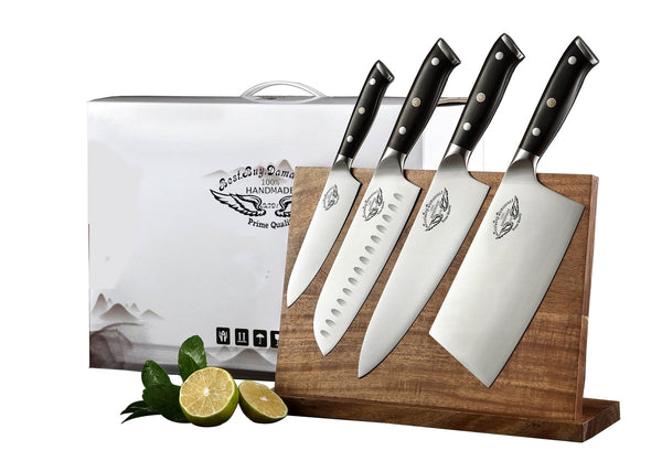 knife Set 5 Pcs German 1.4116 HC Kitchen knife set chefs Knives With Knife Block - Best Buy Damascus