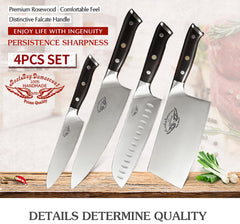 knife Set 5 Pcs German 1.4116 HC Kitchen knife set chefs Knives With Knife Block - Best Buy Damascus