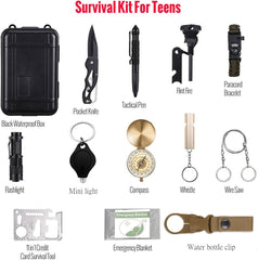 knife Tactical Survival Kit 14 in 1 Outdoor Emergency Survival Gear Kit Camping Tactical Tools Best Gifts for Mens - Best Buy Damascus