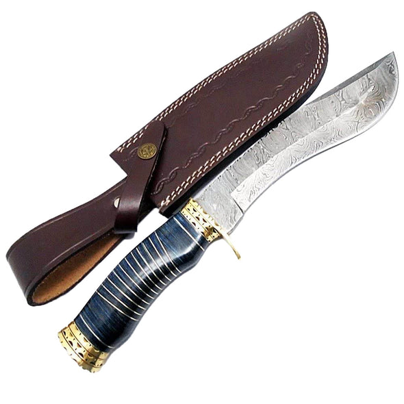 Couteau de chasse lame fixe couteau Damas Kukri couteau de chasse 13 "pour hommes