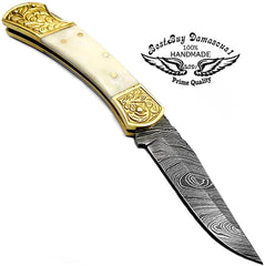 Pocket Knife Camel Bone 7.6'' Scrimshaw Folding Knife Damascus Pocket Knife Pocket Knife for men Knife Sharpeners Gifts For Men Pocket Knives - Best Buy Damascus