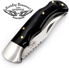 Pocket knives Black Wood Pocket knife for men 6.5'' Stainless Steel knife, Pocket knife Hunting Folding Knife gifts for men - Best Buy Damascus
