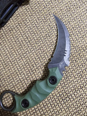 Premium knife Karambit Hunting Companion Sharp D2 fixed Blade Camping knife Karambit - Best Buy Damascus