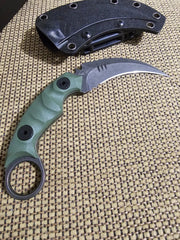 Premium knife Karambit Hunting Companion Sharp D2 fixed Blade Camping knife Karambit - Best Buy Damascus