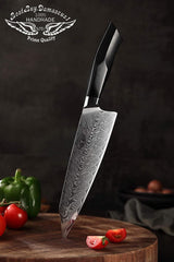 Professional 8.5 inch Damascus Steel Chef Knife, Military Grade G10 Handle with Magnetic Sheath - Best Buy Damascus