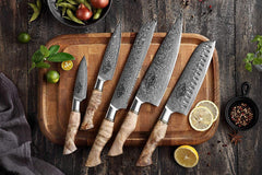 Professional Forging Damascus High Carbon Steel 7PCS Kitchen Knives Set - Best Buy Damascus