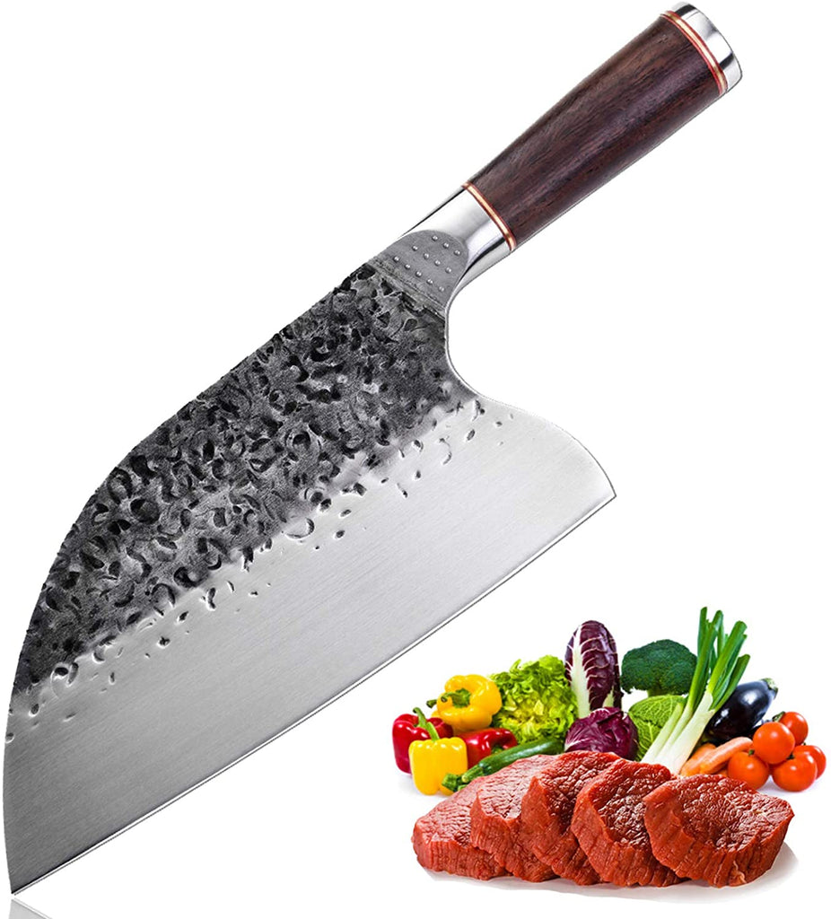 Forged Kitchen Knife Stainless Steel Meat Cleaver Chopping Knife Serbian  Style Vegetables Fish Slicing Butcher Chef