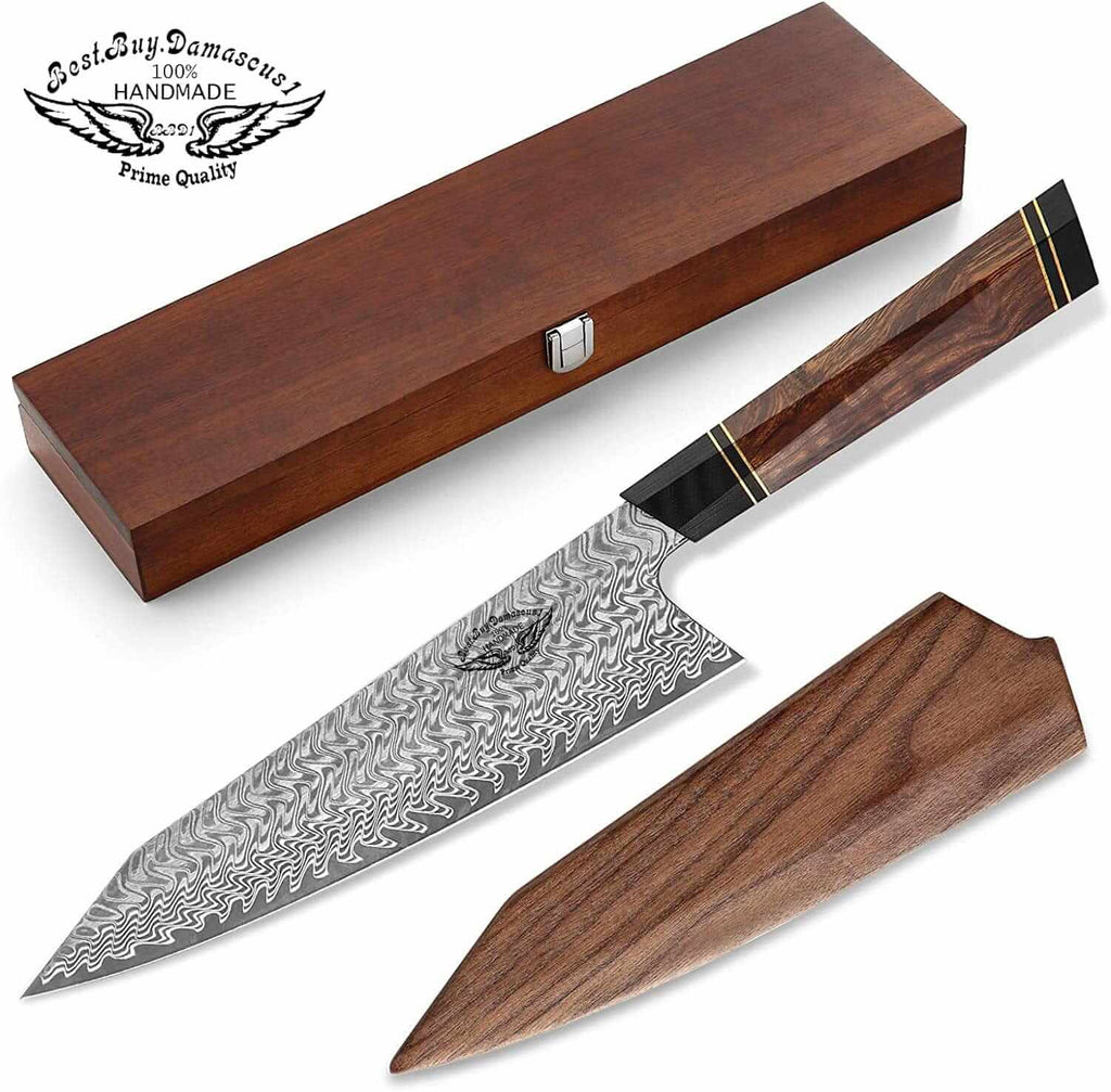 Handcrafted Damascus Knife 8 Inch Chef Santoku Kiritsuke Knife